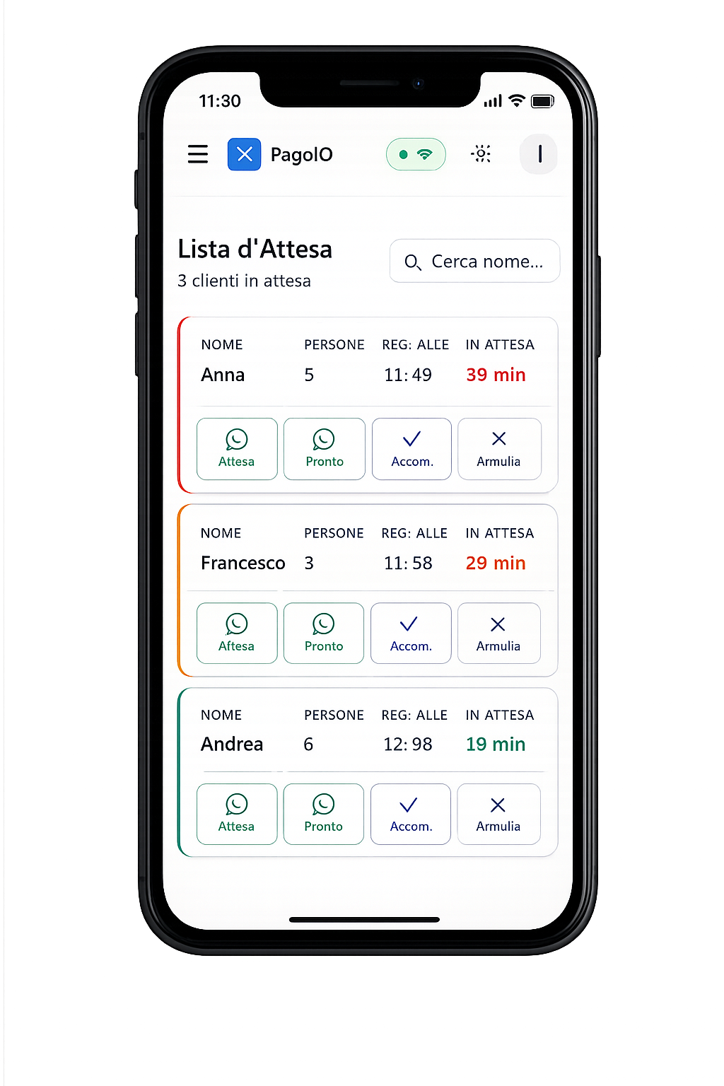 Form di iscrizione su iPhone